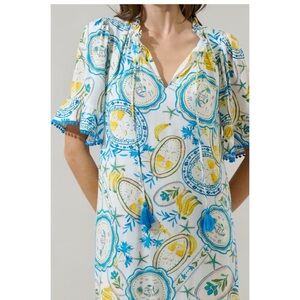 NWT from an LA Boutique  Gorgeous Tropical Cotton Print Mini Dress Sz XS/S Lined
